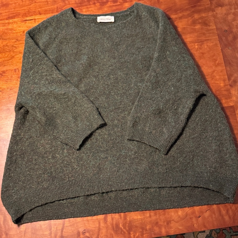 American Vintage Heathered Forest Green Crew Neck Sweater